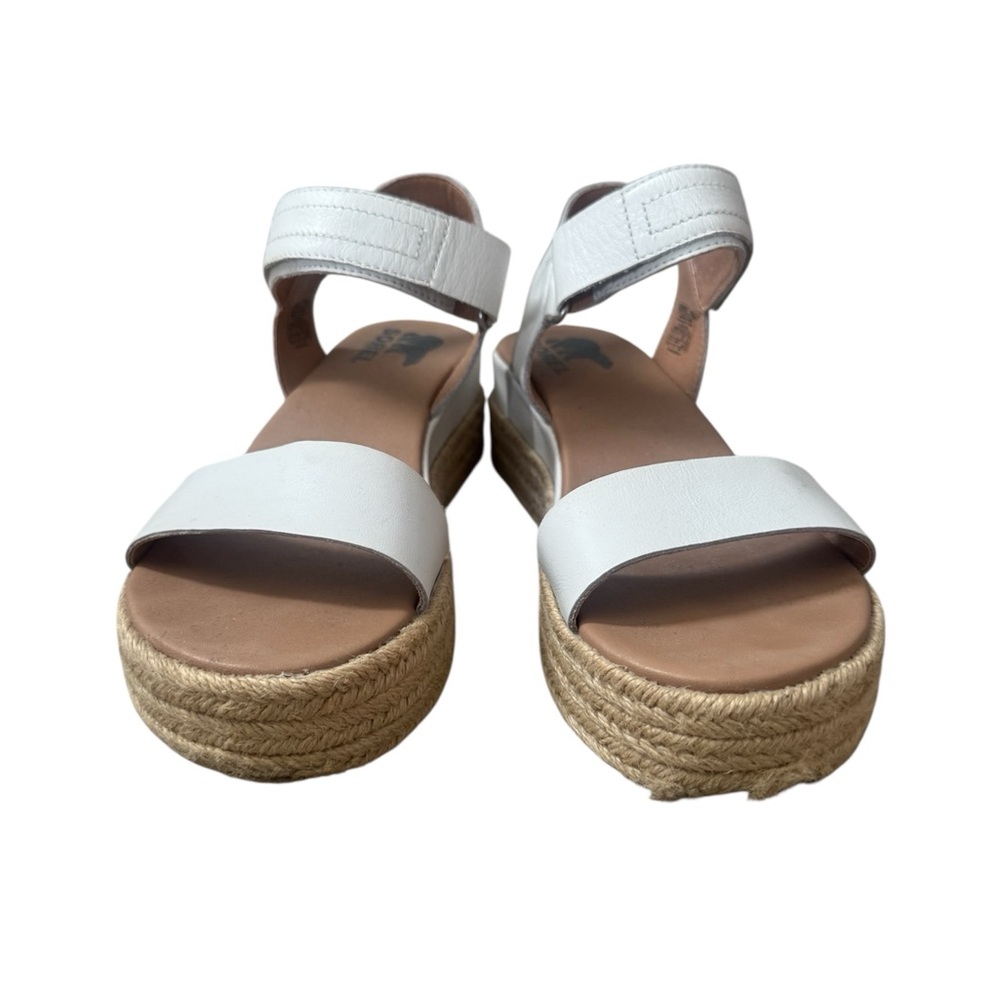 Sorel White Cameron Flatform Platform Sandals